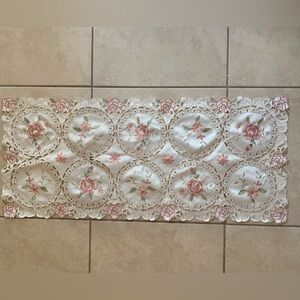 Floral Embroidered Table Runner